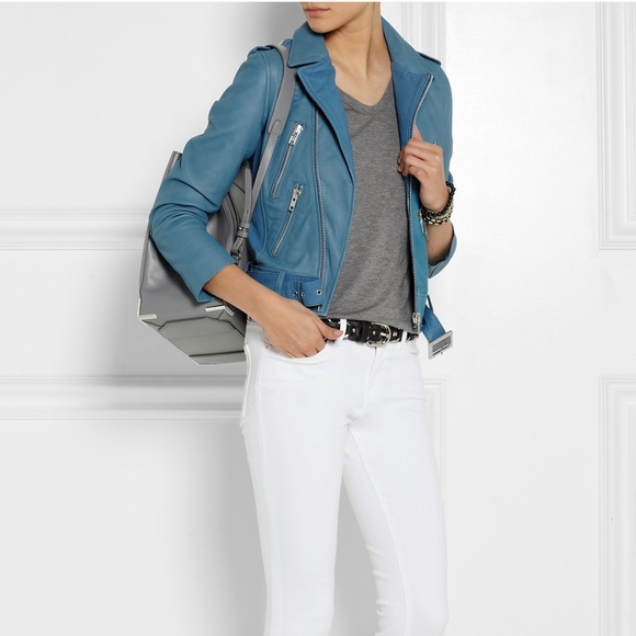 Maje Jackets & Blazers - 💕HP💕MAJE Adder Two Tone Leather Moto Jacket